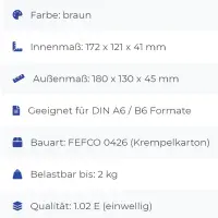 Maxibrief-Karton 180x130x45 mm braun DIN A6