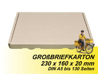 Großbrief-Karton 23x16x2 cm braun DIN A5 Faltschachtel