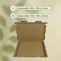Großbrief-Karton 23x16x2 cm braun DIN A5 Faltschachtel