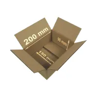 Karton 20x15x9 cm für Hermes Päckchen & GLS XS Paket Versandkarton 200 x 150 x 90 mm Faltkarton Fefco 0201