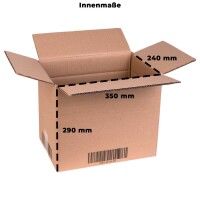 Karton 35x24x29 cm - Versandkarton 350x240x290 mm - zweiwelliger Faltkarton