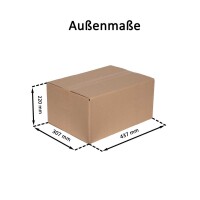 Karton 40x30x20 cm - Versandkarton 400x300x200 mm - zweiwelliger Faltkarton
