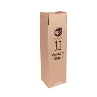 Flaschenkarton 105 x 105 x 360 mm für 1 Flasche inkl. Fixiereinlage