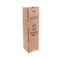 Flaschenkarton 105 x 105 x 360 mm für 1 Flasche inkl. Fixiereinlage