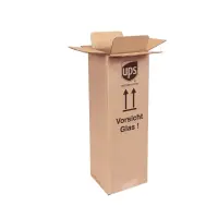 Flaschenkarton 105 x 105 x 360 mm für 1 Flasche inkl. Fixiereinlage