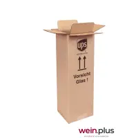 Flaschenkarton 105 x 105 x 360 mm für 1 Flasche inkl. Fixiereinlage