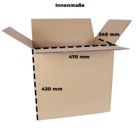 Karton 47x34x43 cm - Versandkarton 470x340x430 mm - zweiwelliger Faltkarton