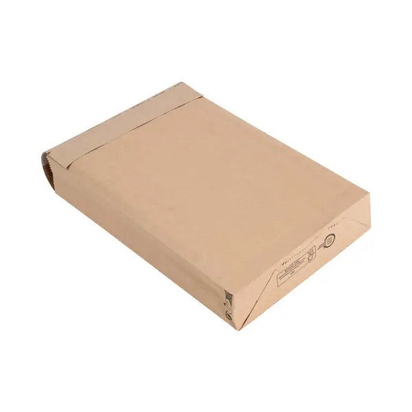Retouren-Versandtasche aus Papier 300x190x50 mm mit 2 Klebestreifen Aufreißfaden Blockboden