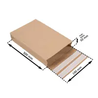 Retouren-Versandtasche aus Papier 300x190x50 mm mit 2 Klebestreifen Aufreißfaden Blockboden