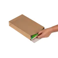 Retouren-Versandtasche aus Papier 300x190x50 mm mit 2 Klebestreifen Aufreißfaden V-boden