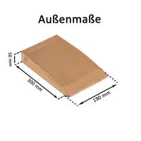 Retouren-Versandtasche aus Papier 300x190x50 mm mit 2 Klebestreifen Aufreißfaden V-boden