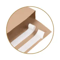 Retouren-Versandtasche aus Papier 300x190x50 mm mit 2 Klebestreifen Aufreißfaden V-boden
