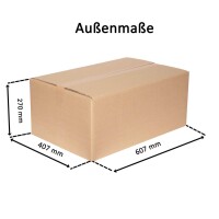 Karton 60x 40x25 cm - Versandkarton 600x400x250 mm - zweiwelliger Faltkarton