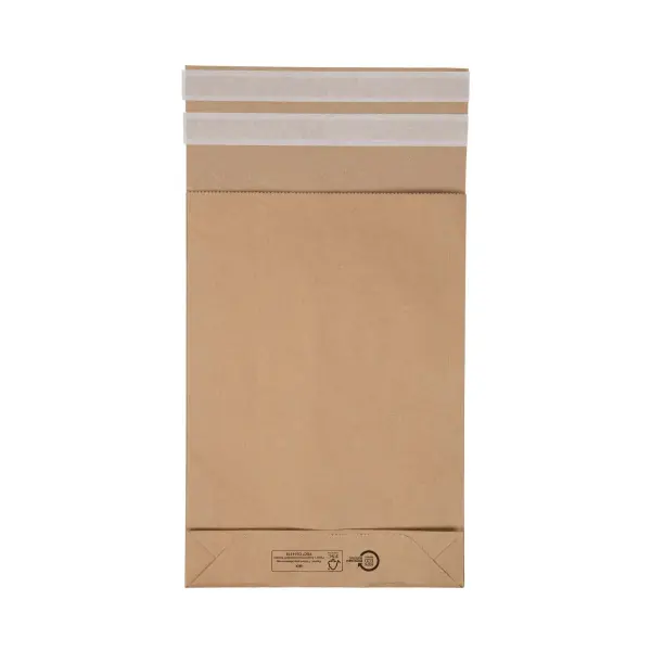 Retouren-Versandtasche aus Papier 350x250x50 mm mit 2 Klebestreifen Aufreißfaden Blockboden