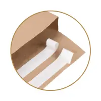 Retouren-Versandtasche aus Papier 350x250x50 mm mit 2 Klebestreifen Aufreißfaden V-boden