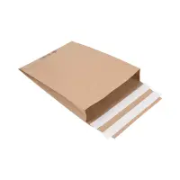 Retouren-Versandtasche aus Papier 350x250x50 mm mit 2 Klebestreifen Aufreißfaden V-boden