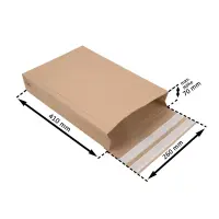 Retouren-Versandtasche aus Papier 410x260x70 mm mit 2 Klebestreifen Aufreißfaden Blockboden