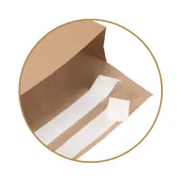 Retouren-Versandtasche aus Papier 410x260x70 mm mit 2 Klebestreifen Aufreißfaden V-boden