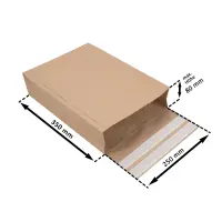 Retouren-Versandtasche aus Papier 350x250x80 mm mit 2 Klebestreifen Aufreißfaden Blockboden