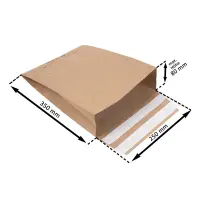 Retouren-Versandtasche aus Papier 350x250x80 mm mit 2 Klebestreifen Aufreißfaden V-boden