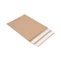 Retouren-Versandtasche aus Papier 350x250x80 mm mit 2 Klebestreifen Aufreißfaden V-boden