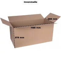 DHL-Karton 120x60x60 cm - Versandkarton 1200x600x600 mm - 1-welliger Faltkarton