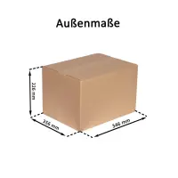 Karton 35x26x23 cm - Versandkarton 350 x 260 x 232 mm - Fefco 0201 Faltkarton