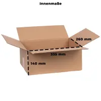 Karton 33x26x14 cm - Versandkarton 335 x 260 x 140 mm - Fefco 0201 Faltkarton