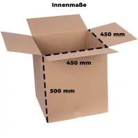 Karton 45x45x50 cm - Versandkarton 450 x 450 x 500 mm - Fefco 0201 Faltkarton