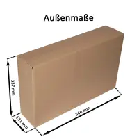 Karton 54x12x32 cm - Versandkarton 540 x 125 x 325 mm - Fefco 0201 Faltkarton