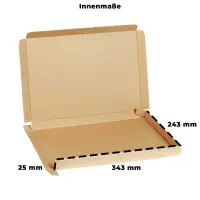 Faltschachtel 35x25x3 cm - Versandkarton 350 x 250 x 30 mm - Fefco 0426 Schachtel