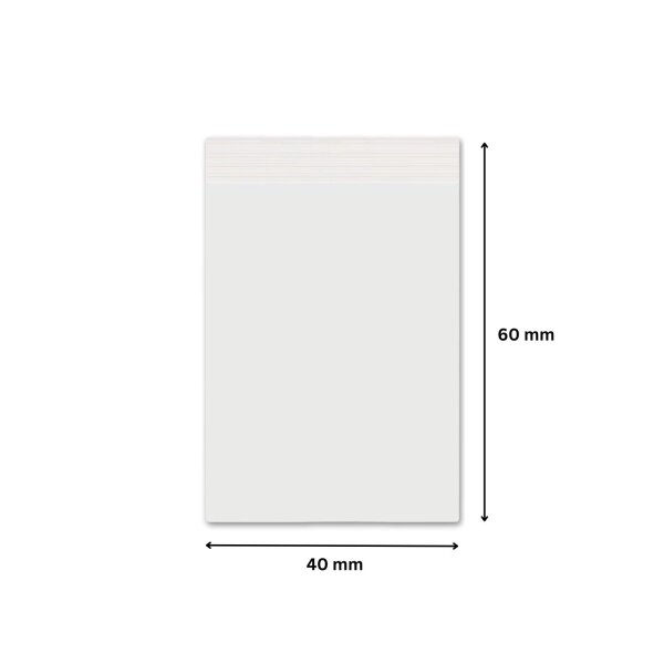 Druckverschlussbeutel Polybeutel ZIP Beutel Folienbeutel | 50µ | 40 x 60 mm | Transparent