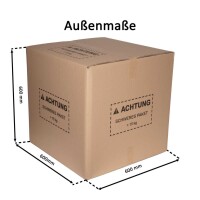 Karton 60x60x60 cm - Versandkarton 600x600x600 mm - zweiwelliger Faltkarton