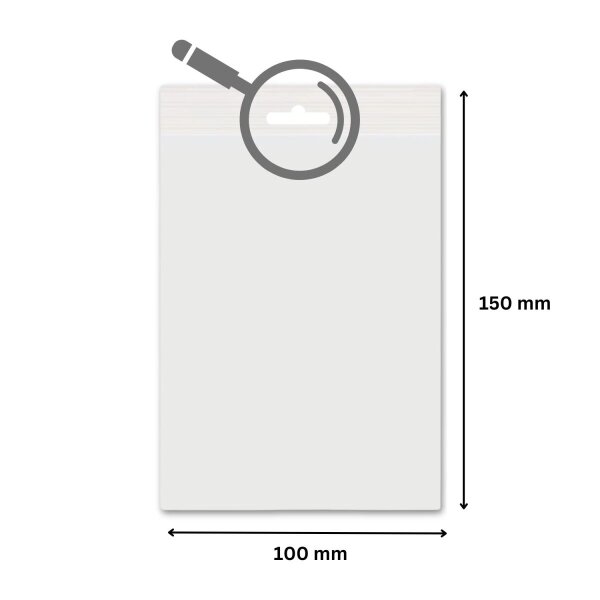 Druckverschlussbeutel 250 x 180 mm 50 µm mit Eurolochung