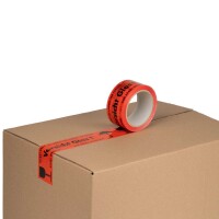 Vorsicht Glas Packband - Acrylatkleber - 66 m Länge - 50 mm Breite - 50 my Stärke