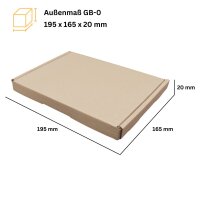 Großbrief-Karton 190x165x20 mm braun Faltschachtel