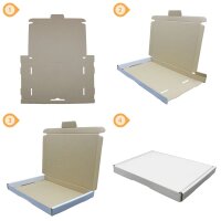 Großbrief-Karton 190x165x20 mm weiß Faltschachtel