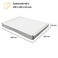 Großbrief-Karton 230x160x20 mm weiß DIN A5 Faltschachtel