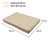 Großbrief-Karton 245x185x20 mm braun Faltschachtel