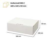Maxibrief-Karton 180x130x50 mm weiß DIN C6