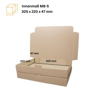 Maxibrief-Karton 320x225x50 mm braun DIN A4