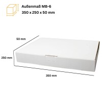Maxibrief-Karton 350x250x50 mm weiß DIN A4