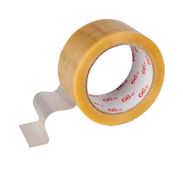 PVC-Packband transparent - Naturkautschukkleber - 66 m Länge - 50 mm Breite - 52 my Stärke - low-noise