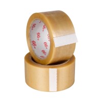 PVC-Packband transparent - Naturkautschukkleber - 66 m Länge - 50 mm Breite - 52 my Stärke - low-noise
