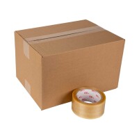 PVC-Packband transparent - Naturkautschukkleber - 66 m Länge - 50 mm Breite - 52 my Stärke - low-noise