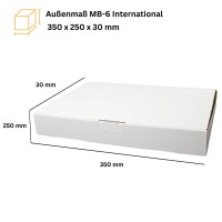 Maxibrief-Karton 350x250x30 mm weiß International