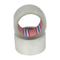 Tesa PP-Packband transparent - Acrylatkleber - 66 m x 50 mm - 45 my Stärke - low-noise