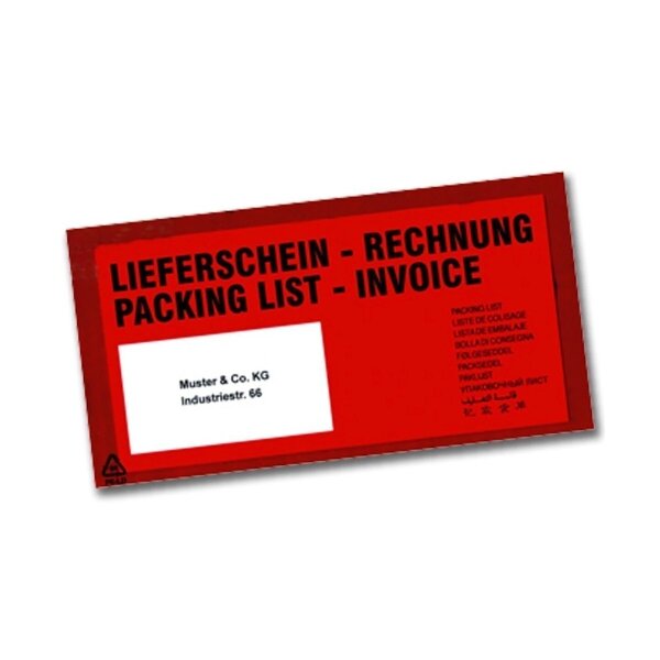 Dokumententaschen DIN LANG mehrspr.