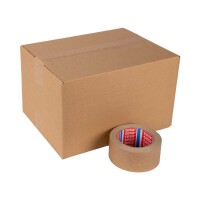 Tesa Papierklebeband - Naturkautschukkleber - 50 m Länge - 50 mm Breite - 125 my Stärke