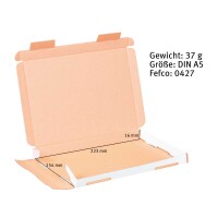 Großbrief-Karton 23x16x20 cm weiß DIN A5 Faltschachtel